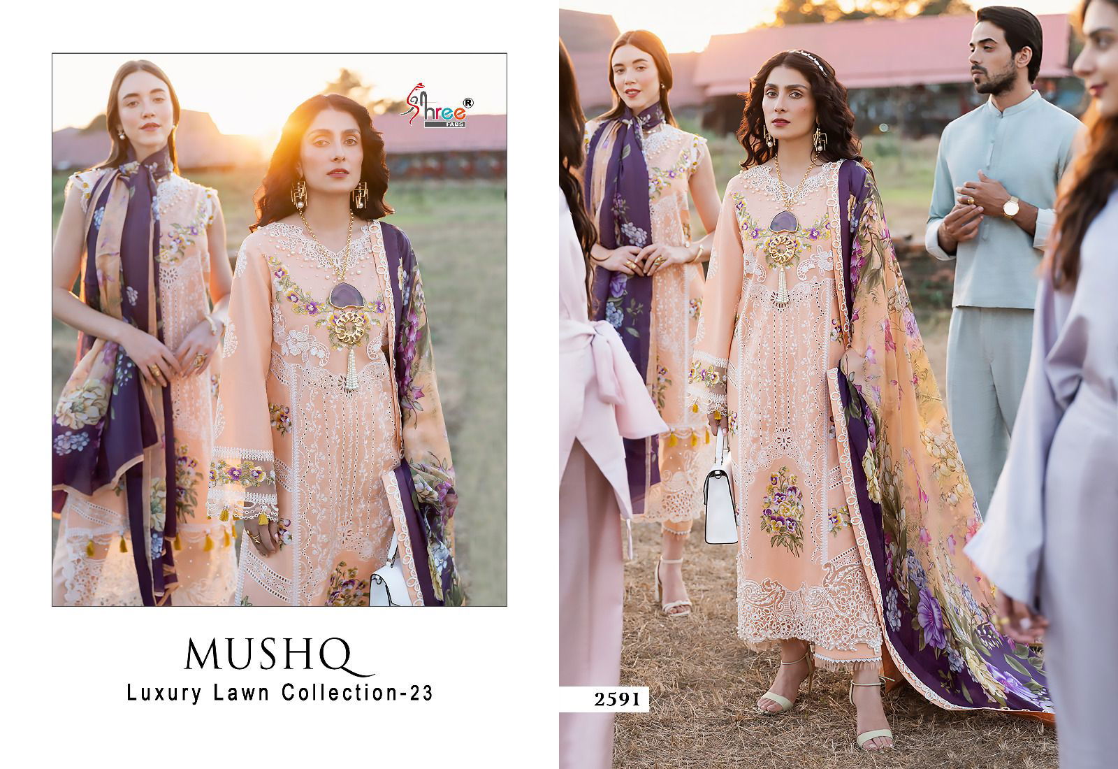 Mushq Luxury Lawn Collection 23 By Shree Pakistani Suits Catalog